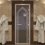 Дверь для Хамама "Арка" синий жемчуг